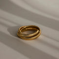 Ribbed Infinity Bangle Silver 18K Gold Plated
