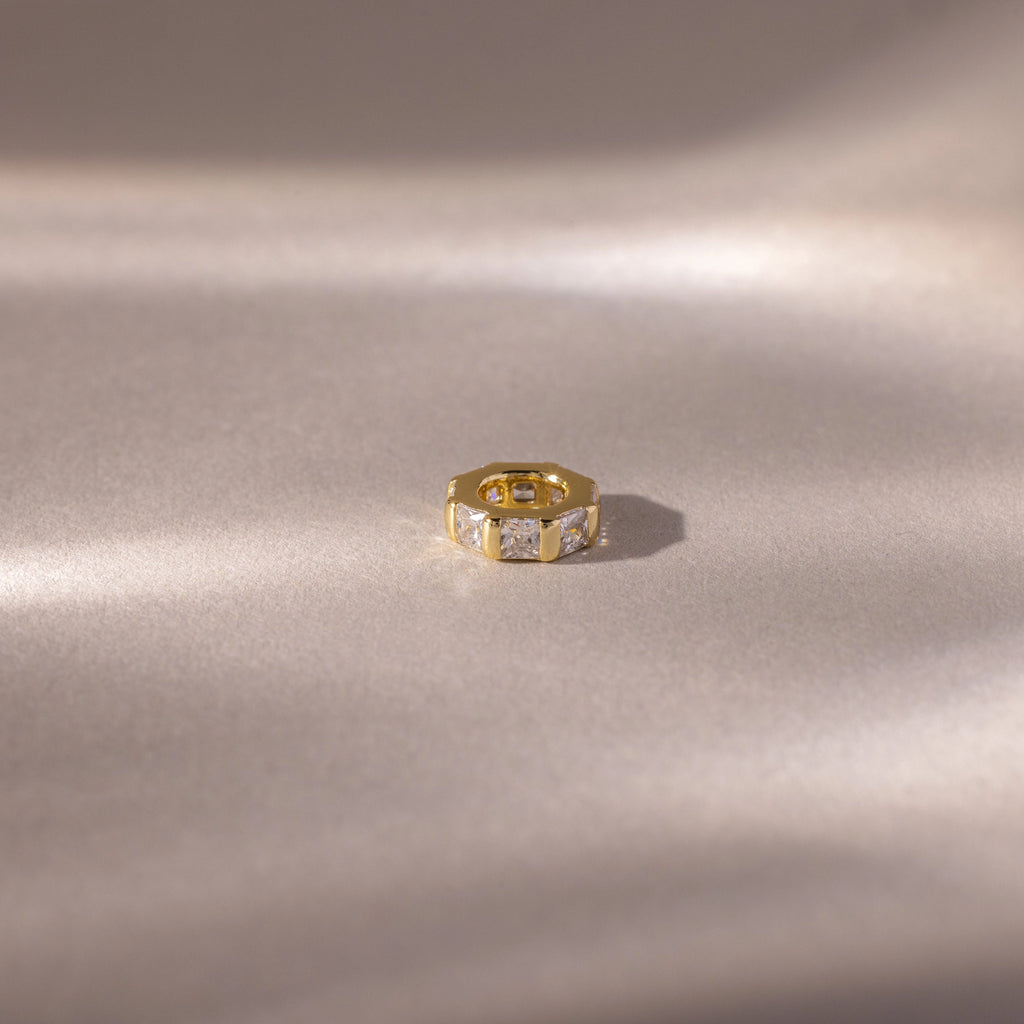 Infinity Princess Diamond Charm Silver 18K Gold Plated
