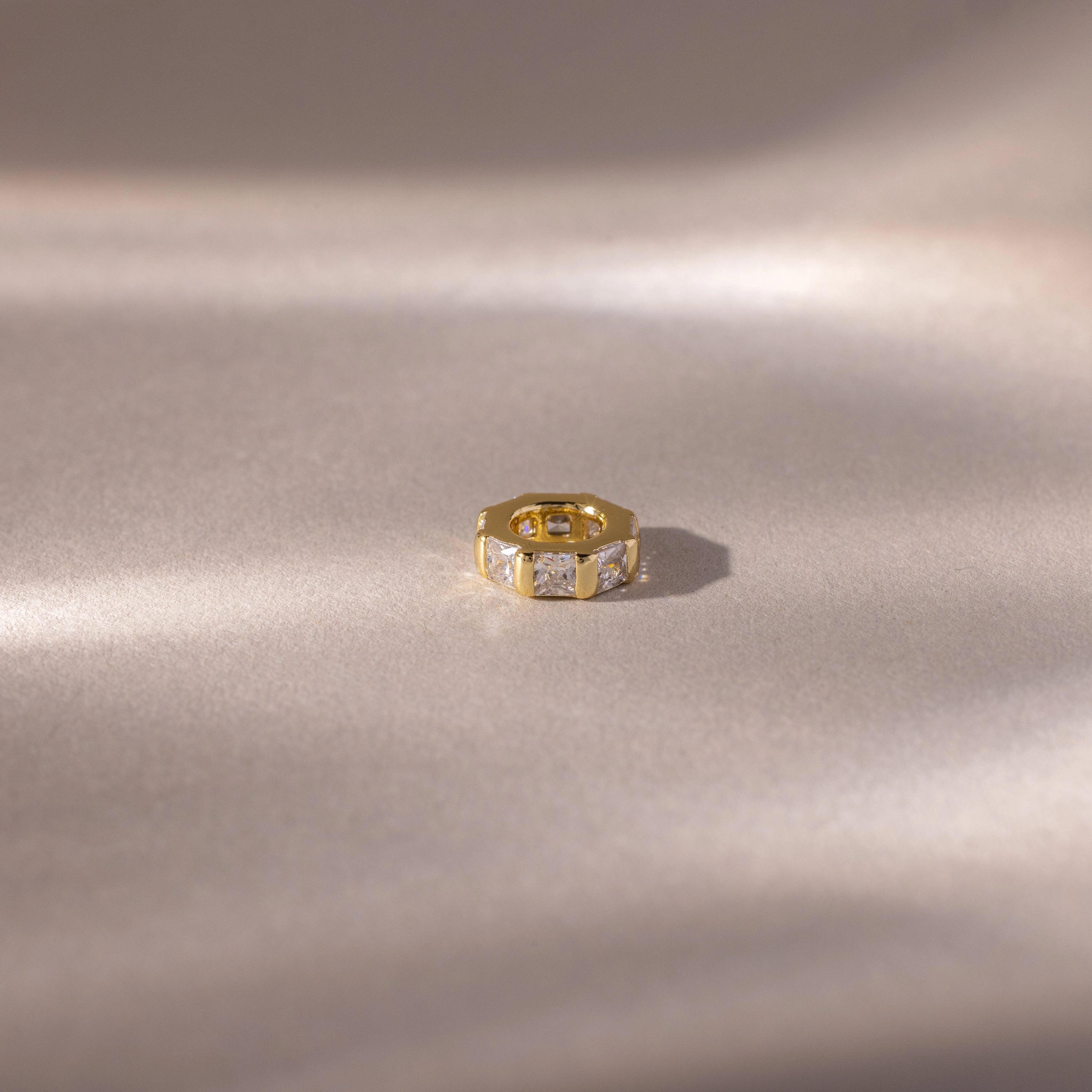 Infinity Princess Diamond Charm Silver 18K Gold Plated