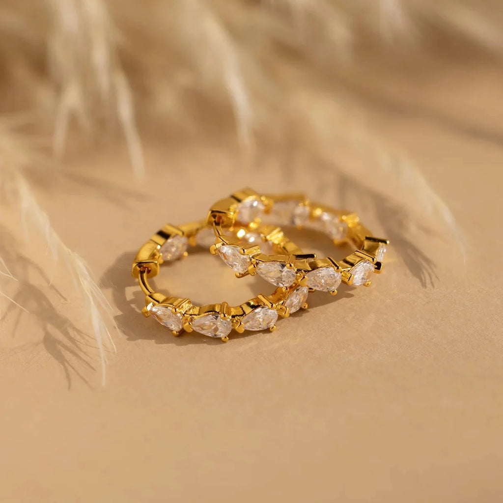 Double-Sided Pear Diamond Hoops