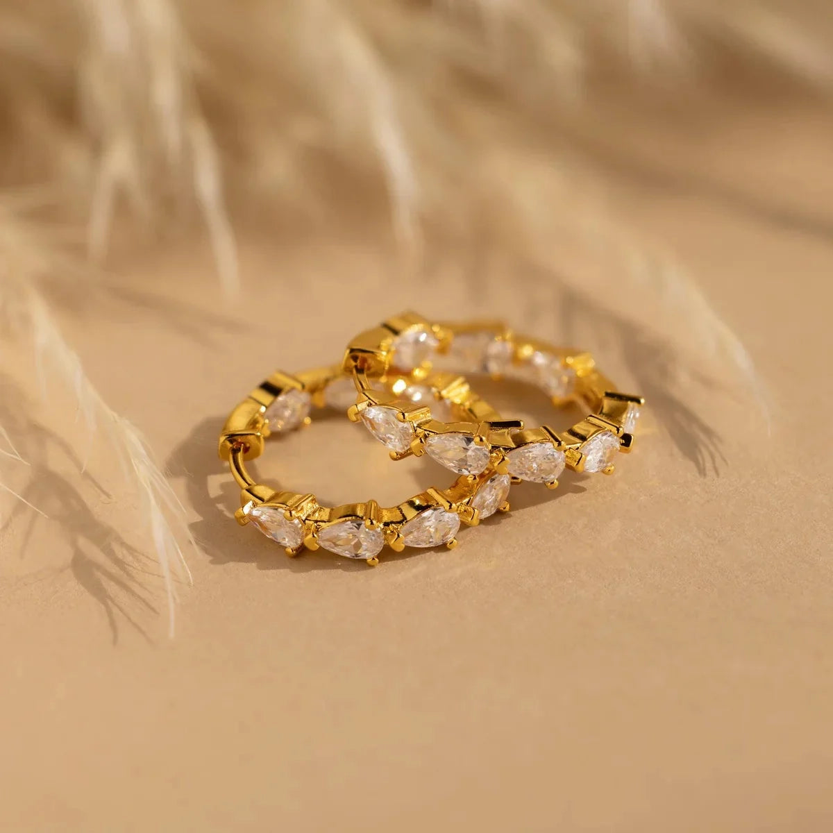 Double-Sided Pear Diamond Hoops