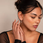 Diamond Drop Earrings Set Silver 18K Gold Plated