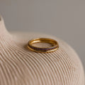 Birthstone Tennis Ring Set Silver 18K Gold Plated