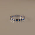 Eternity Bezel Sapphire Ring Silver 18K Gold Plated