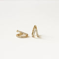 Esther Duo Pave Huggies Silver 18K Gold Plated