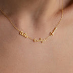 Dainty Tiny Multiple Name Necklace Silver 18K Gold Plated