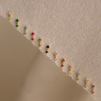 Birthstone Drop Studs  Silver 18K Gold Plated