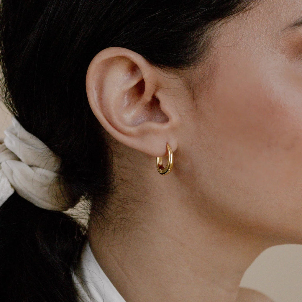 Paris Oval Hoops Silver 18K Gold Plated