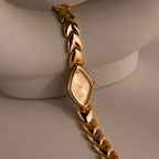 Geometric Oval Timepiece Silver 18K Gold Plated