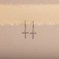 Diamond Cross Hoops Silver 18K Gold Plated