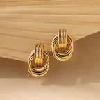 Triple Knot Earrings Silver 18K Gold Plated