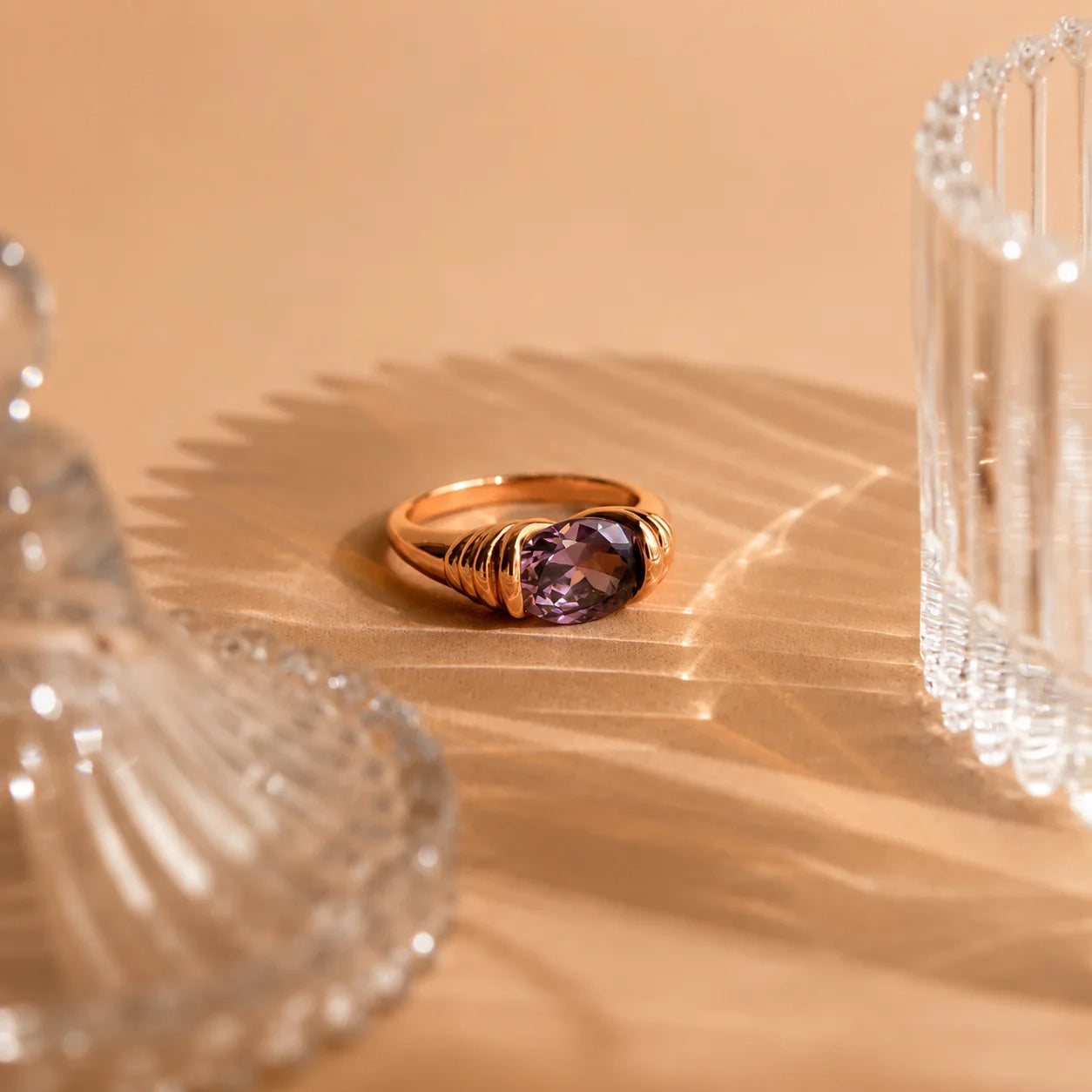 Vintage Glamour: Dark Amethyst Signet Ring