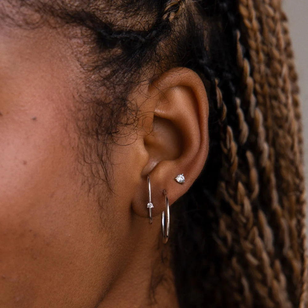 Diamond Studs Silver 18K Gold Plated