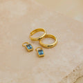 Dangling Gemstone Hoops