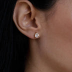 Pear Diamond Studs Silver 18K Gold Plated