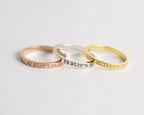 Coordinates Band Silver 18K Gold Plated