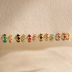 Triple Topaz Huggies Silver 18K Gold Plated