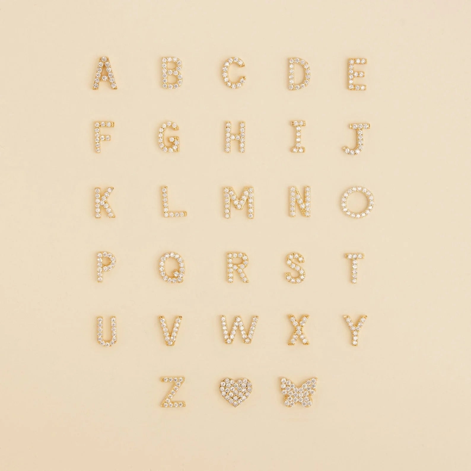 Pave Letter Studs