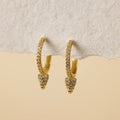 Diamond Pave Spike Huggies Silver 18K Gold Plated