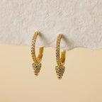 Diamond Pave Spike Huggies Silver 18K Gold Plated