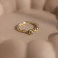 Mixed Metal Knot Ring Silver 18K Gold Plated