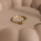 Mixed Metal Knot Ring Silver 18K Gold Plated