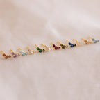Blue Zircon Studs Silver 18K Gold Plated