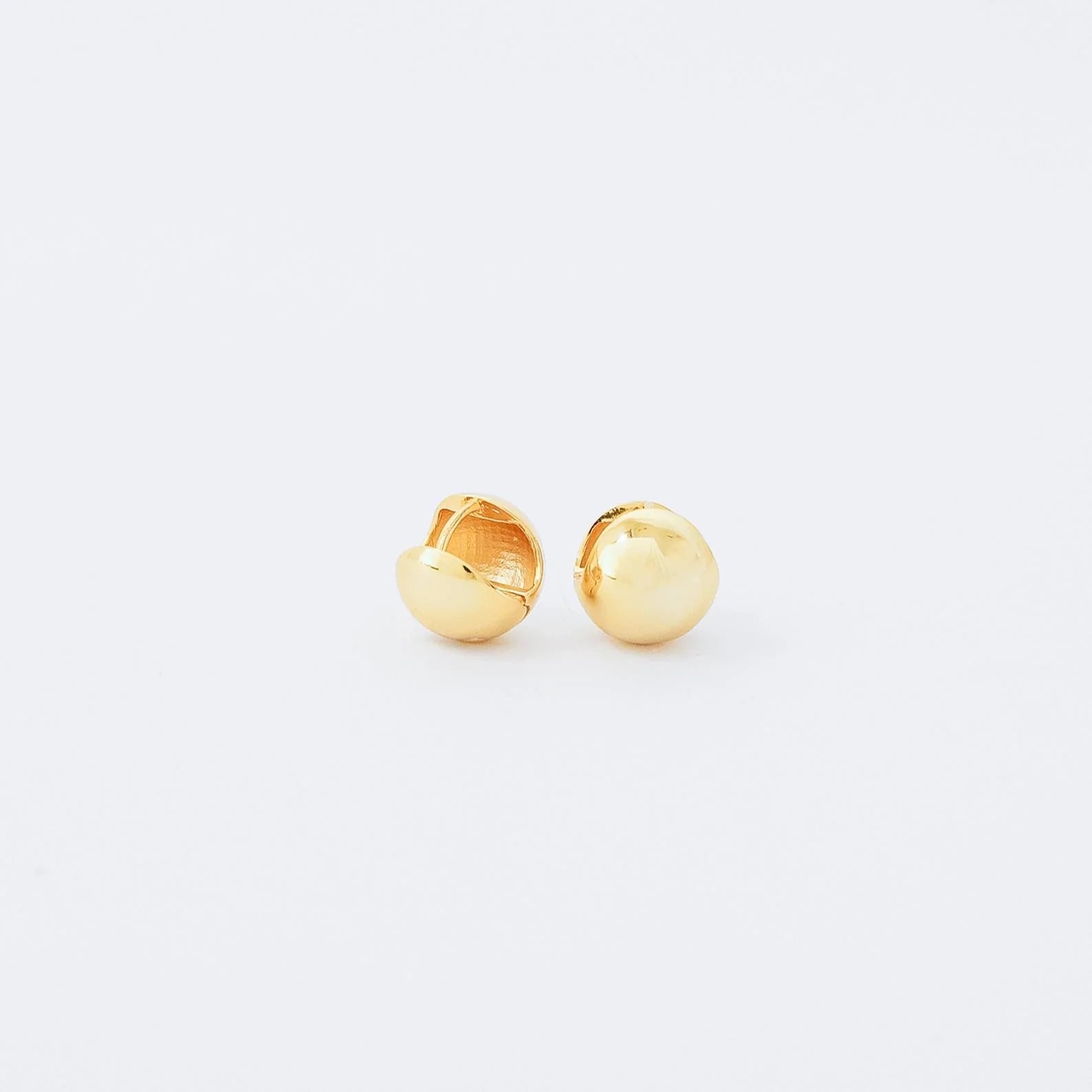 Chunky Ball Hoops Silver 18K Gold Plated