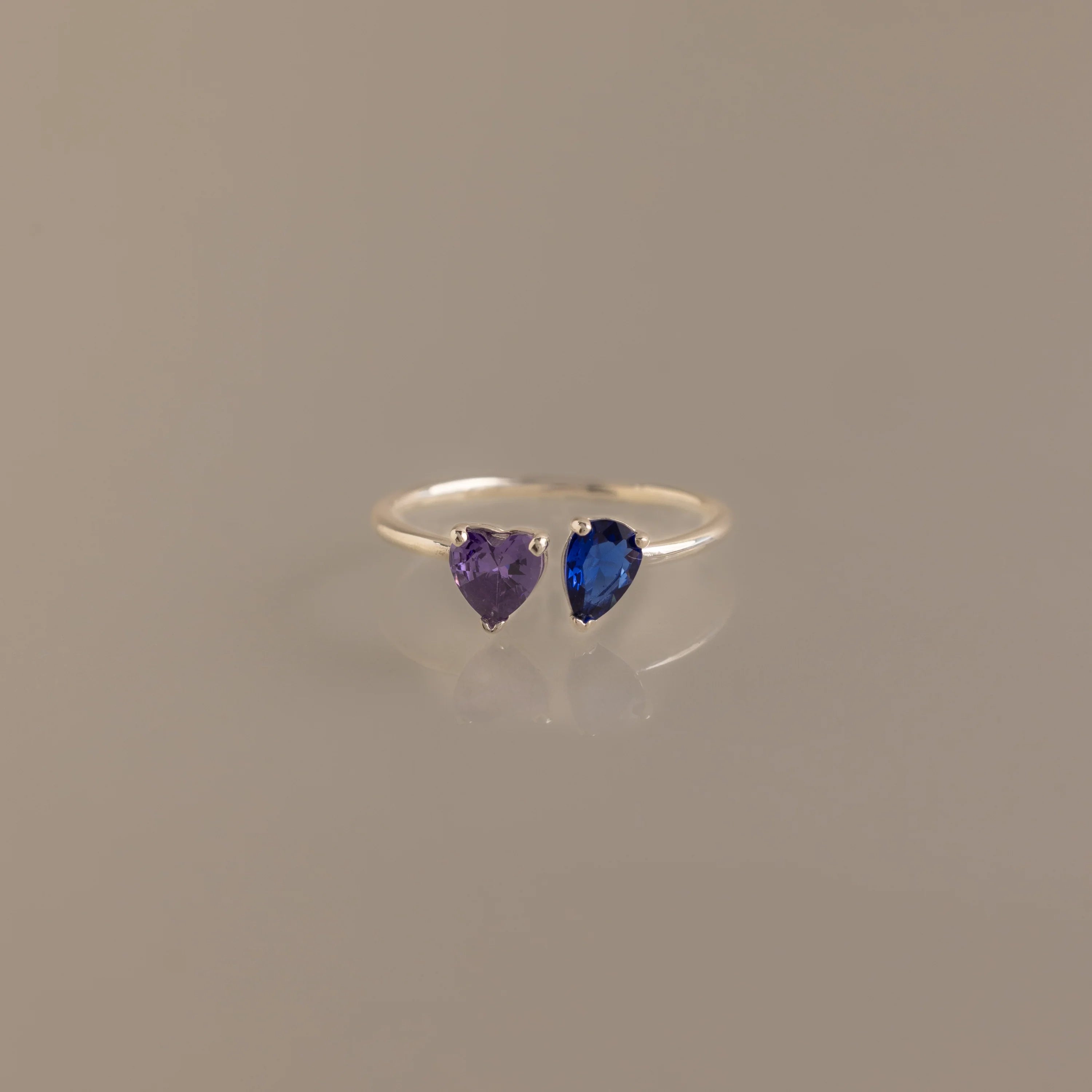 Toi et Moi Ring Silver 18K Gold Plated