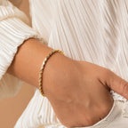 Baguette Diamond Tennis Bracelet Silver 18K Gold Plated