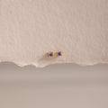 Amethyst Flatback Studs Silver 18K Gold Plated