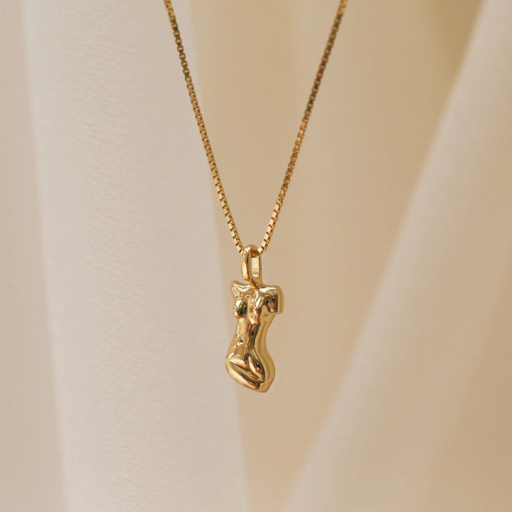Kinn Body Pendant Necklace Silver 18K Gold Plated