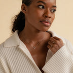 Pave Interlocking Necklace Silver 18K Gold Plated