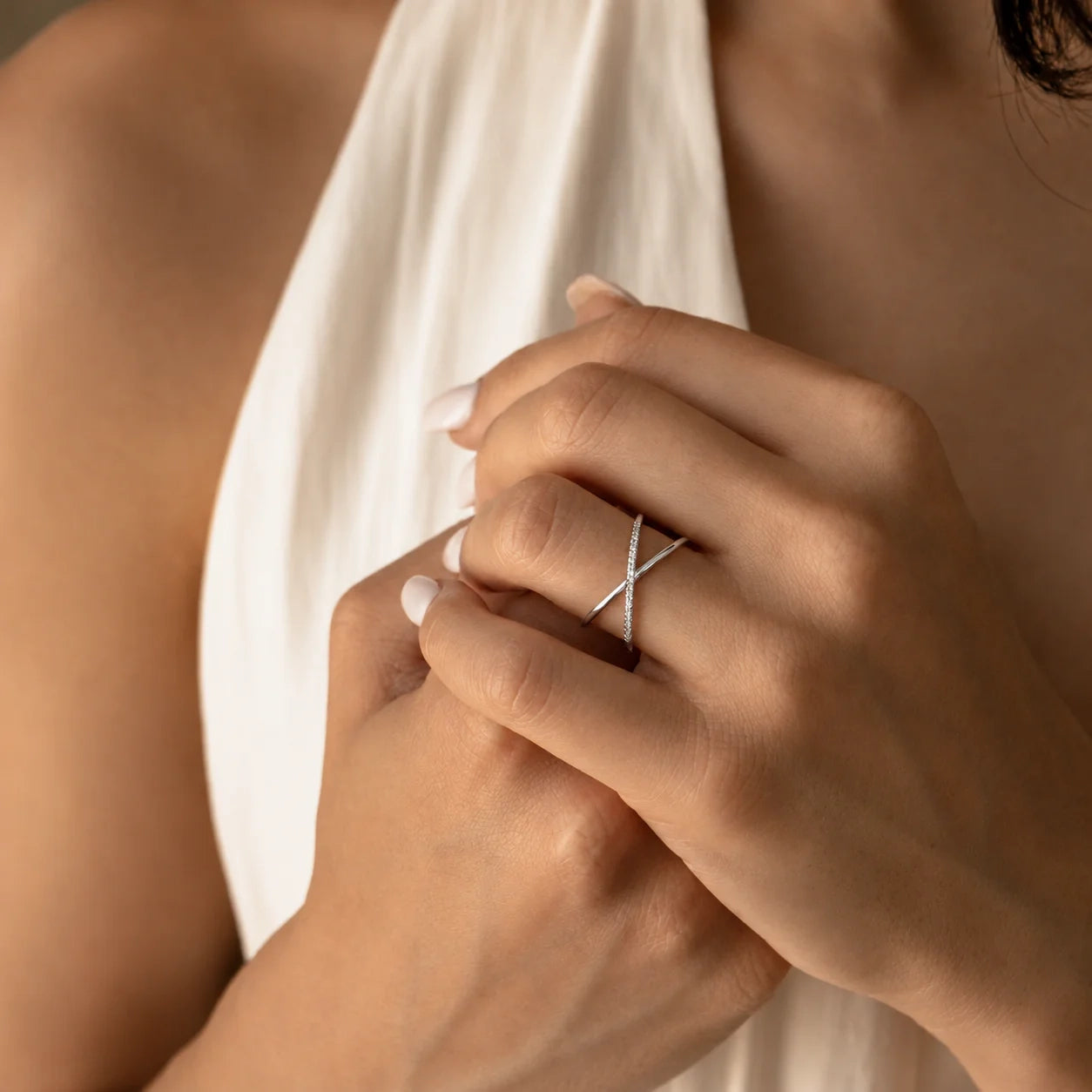 The Pave X Criss Cross Ring
