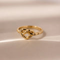 Diamonds Starry Love Knot Ring Silver 18K Gold Plated