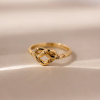 Diamonds Starry Love Knot Ring Silver 18K Gold Plated