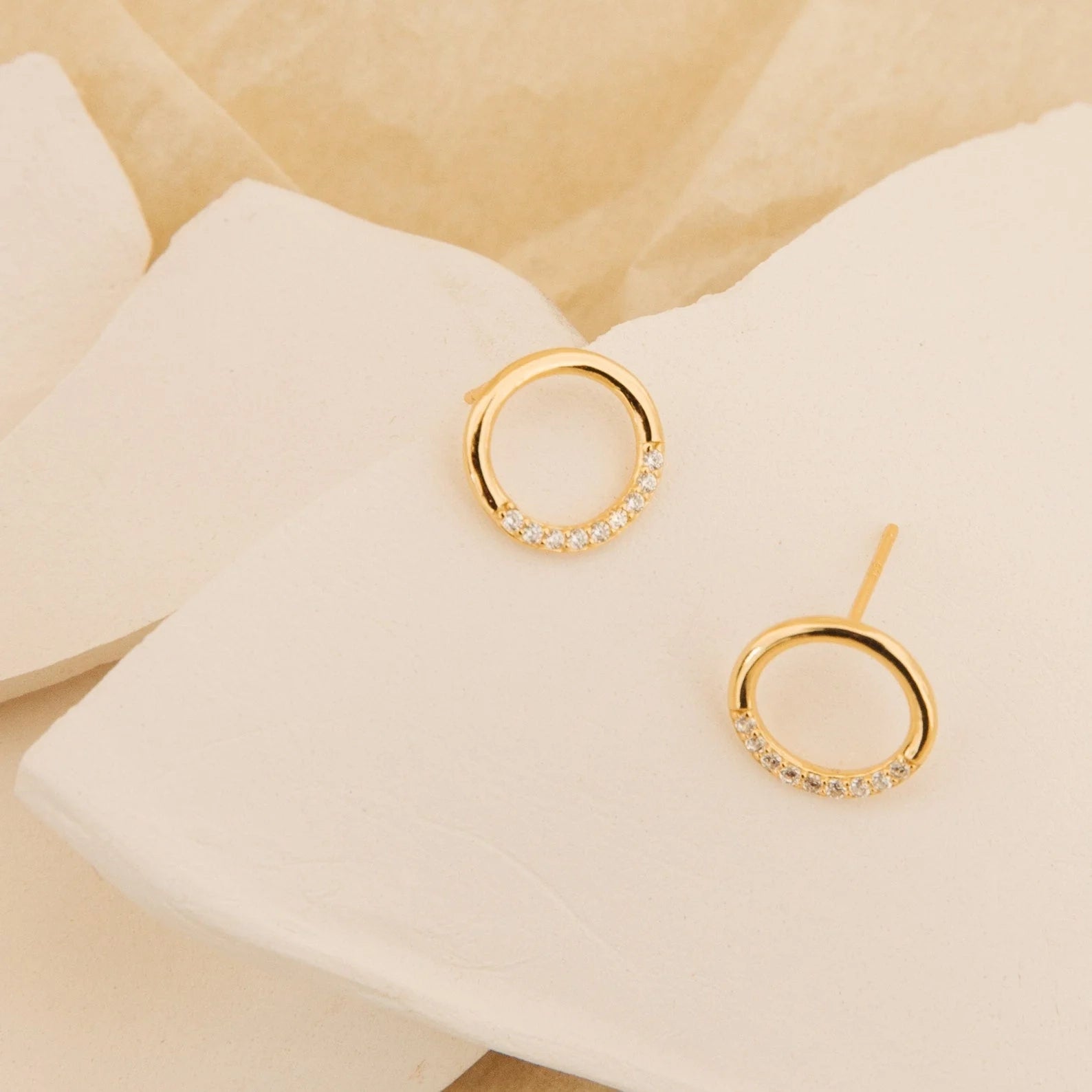 Pave Circle Diamond Studs