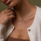 Diamond Poinsettia Necklace Silver 18K Gold Plated