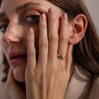 Toi et Moi Baguette Cut Name Ring Silver 18K Gold Plated