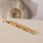 Butterfly Amethyst Flatback Studs Silver 18K Gold Plated
