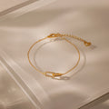 Diamond Pave Duo Link Pendant Bracelet Silver 18K Gold Plated