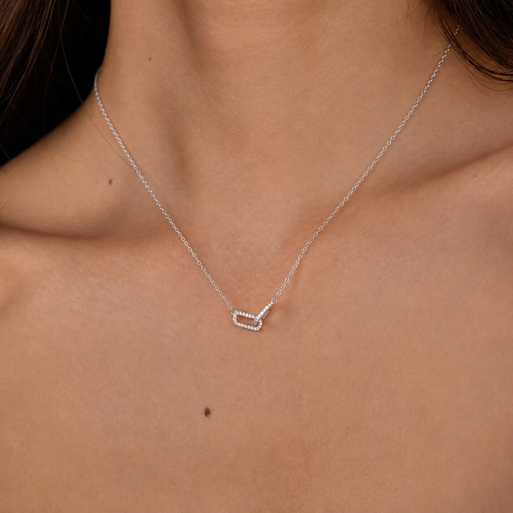 Pave Linked Pendant Necklace