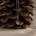 Diamond Snowflake Necklace Silver 18K Gold Plated
