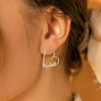 London Heart Name Earrings Silver 18K Gold Plated