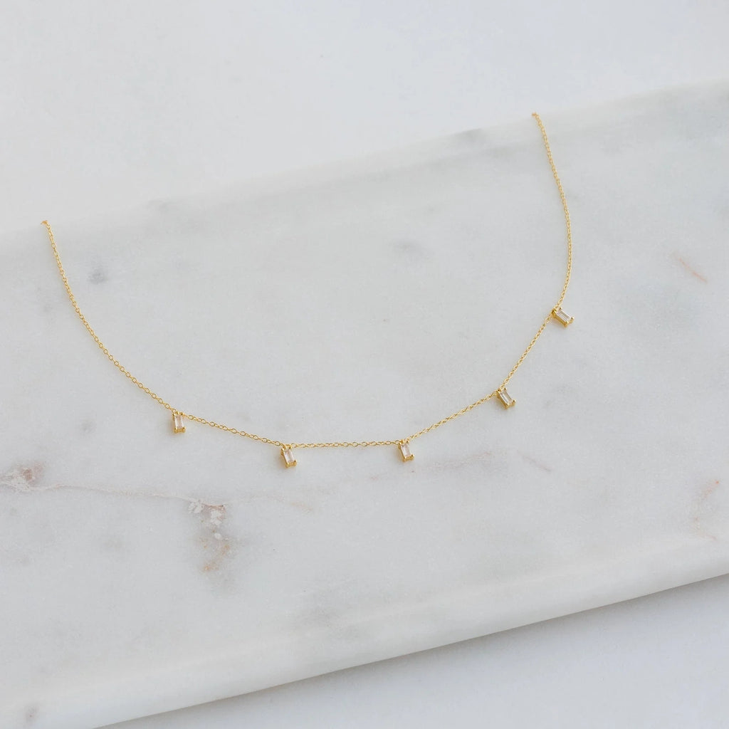 Baguette Station Necklace