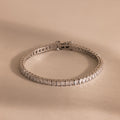 Princess Diamond Tennis Bracelet Silver 18K Gold Plated