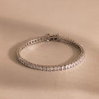 Princess Diamond Tennis Bracelet Silver 18K Gold Plated