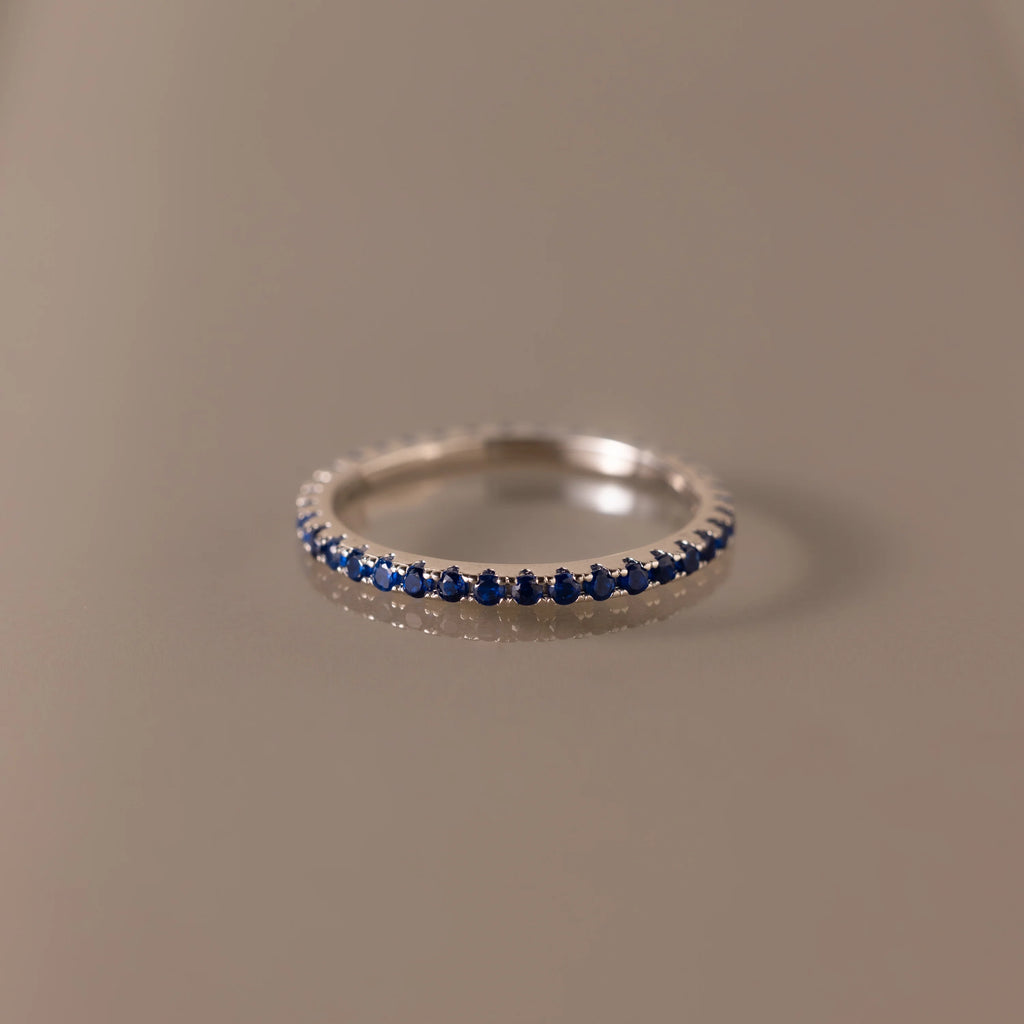Endless Eternity Sapphire Ring Silver 18K Gold Plated