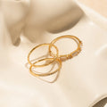 Diamond Stacking Ring Set Silver 18K Gold Plated