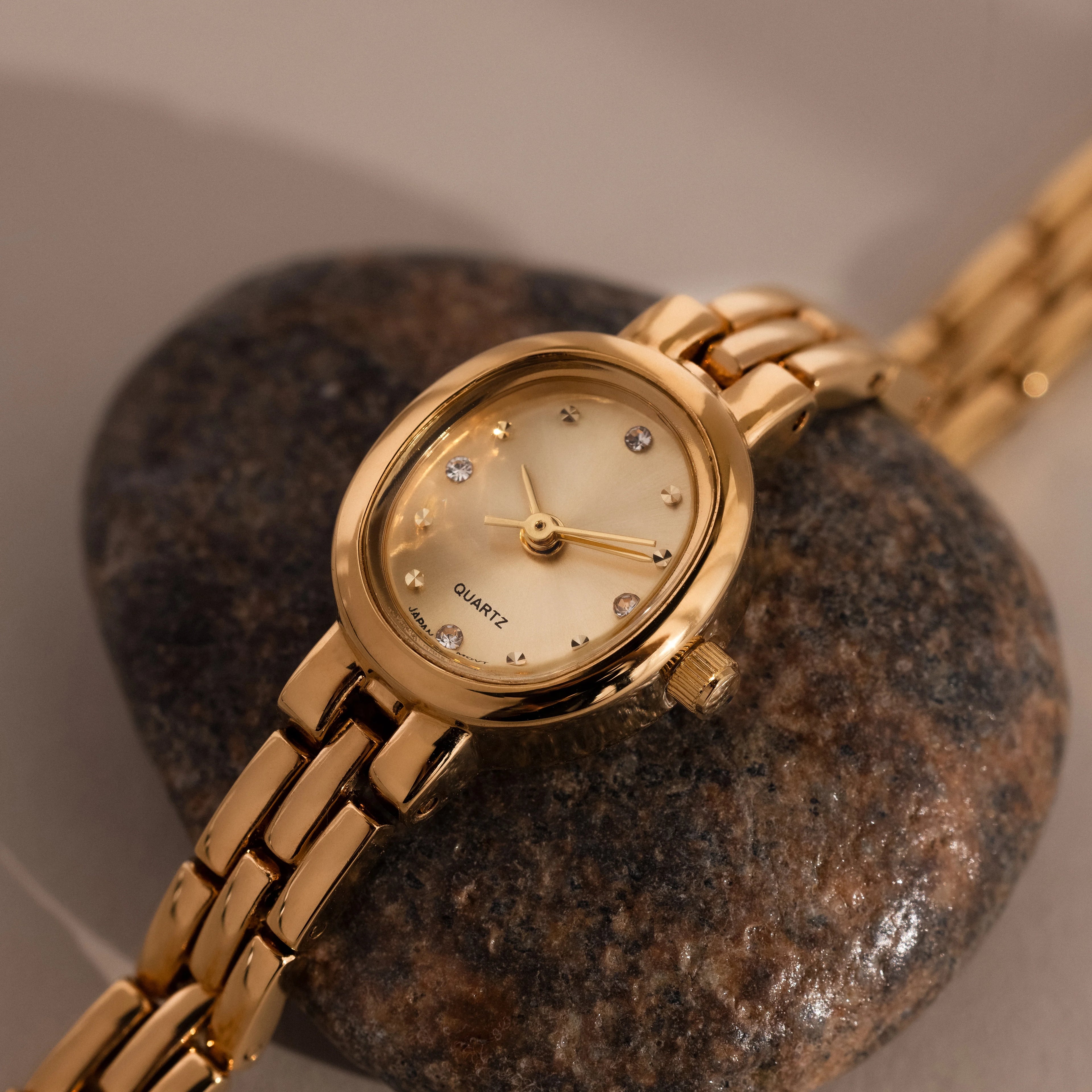 Cobblestone Timepiece Silver 18K Gold Plated